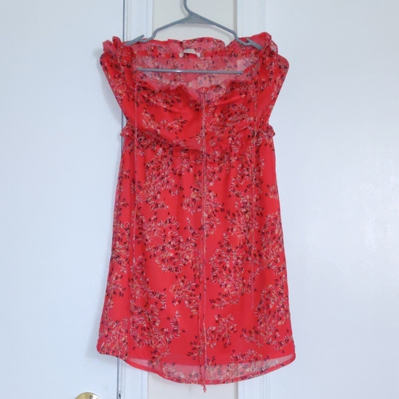 Red floral tube dress - Picture 2 of 3